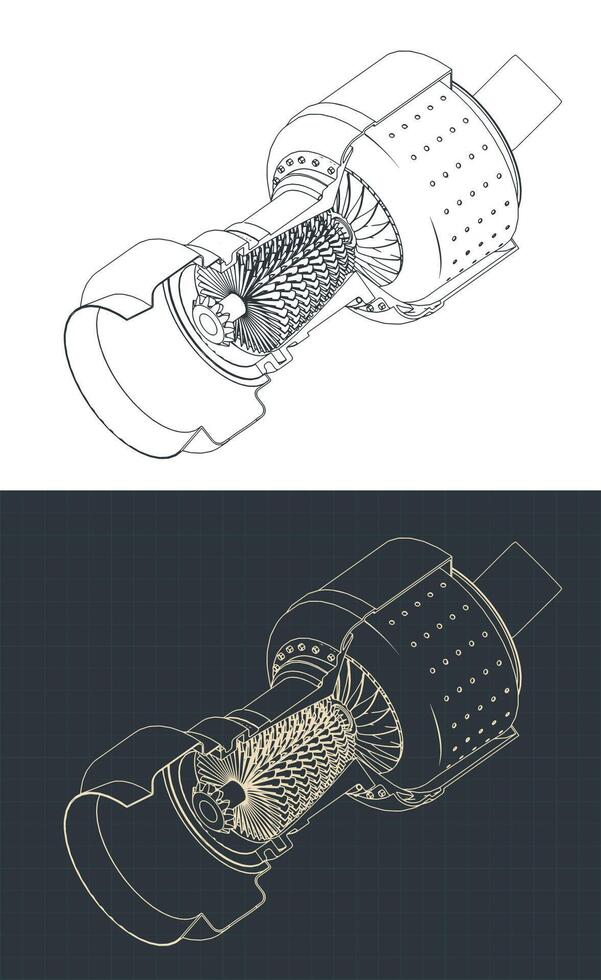 Industrial gas turbine engine vector