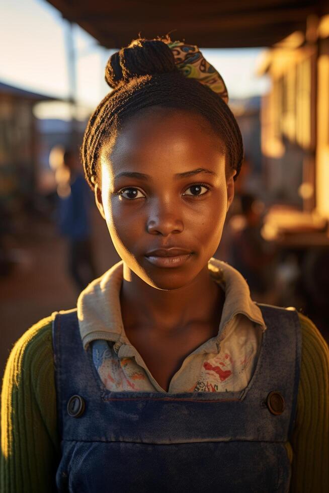 Compelling portrait of South African schoolgirl photo