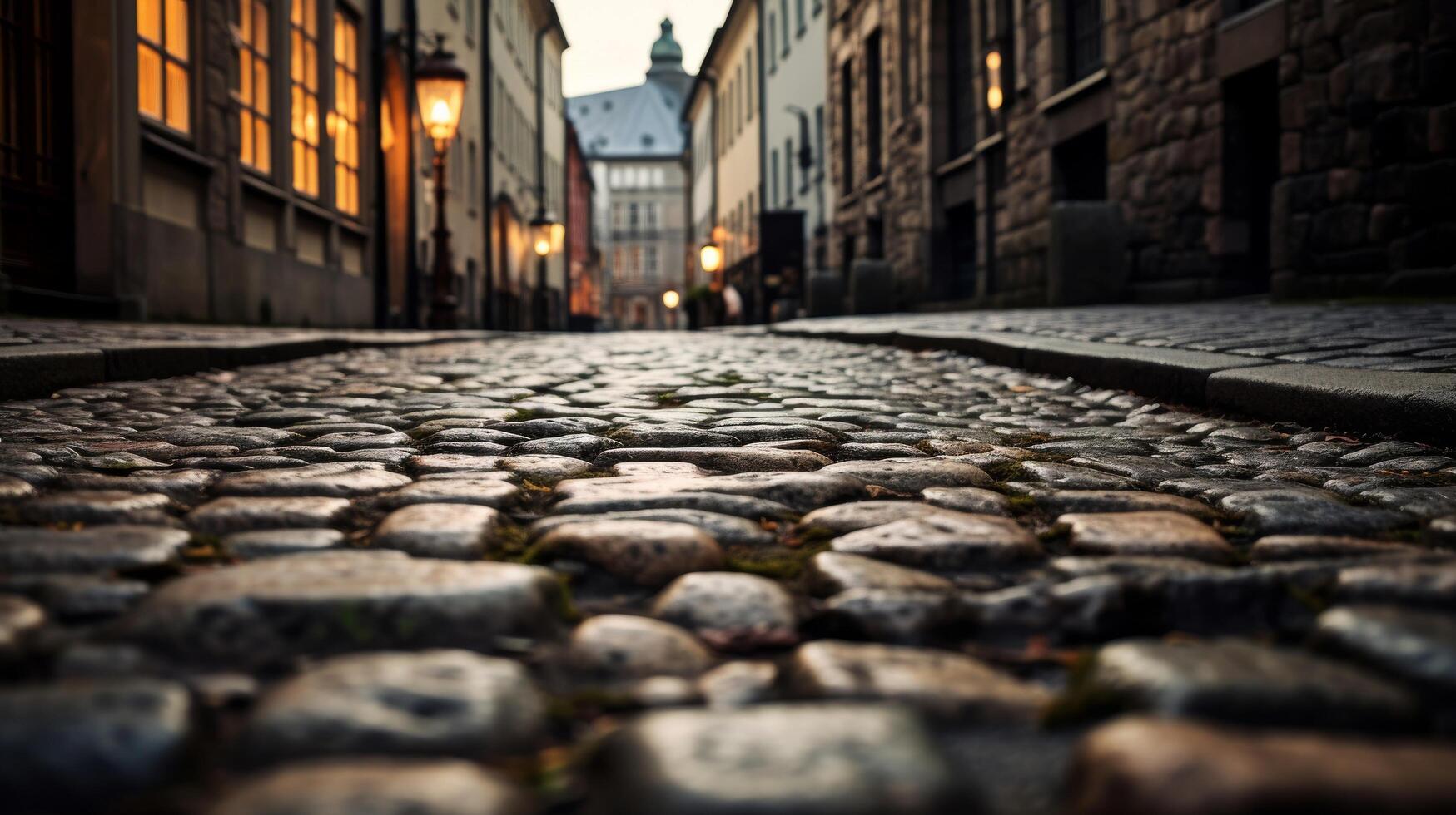 Photo showcasing the texture of cobblestone street