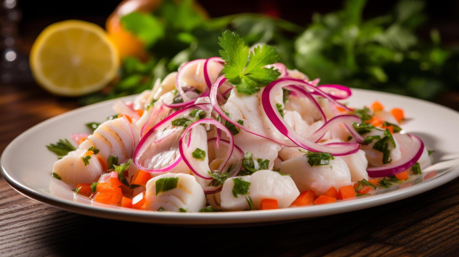 Delectable plate of ceviche photo