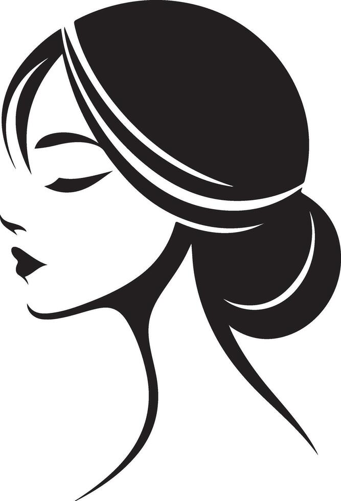 simple and minimal Elegant Women Face Profile Silhouette vector