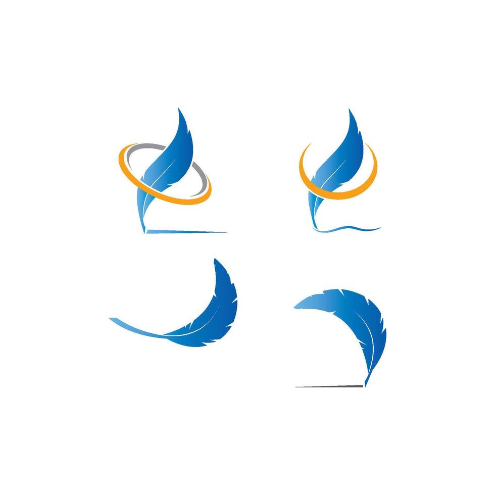 feather logo icon vector