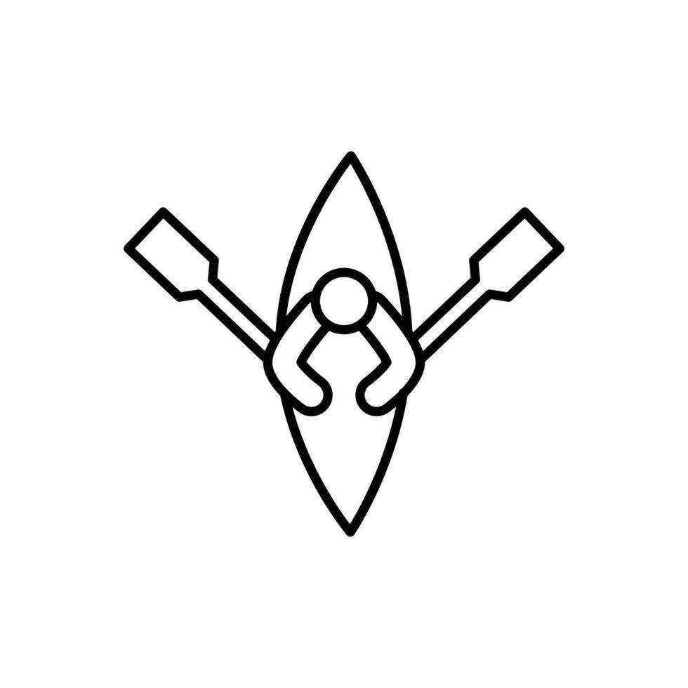 kayak thin outline icon design good for web or mobile app vector