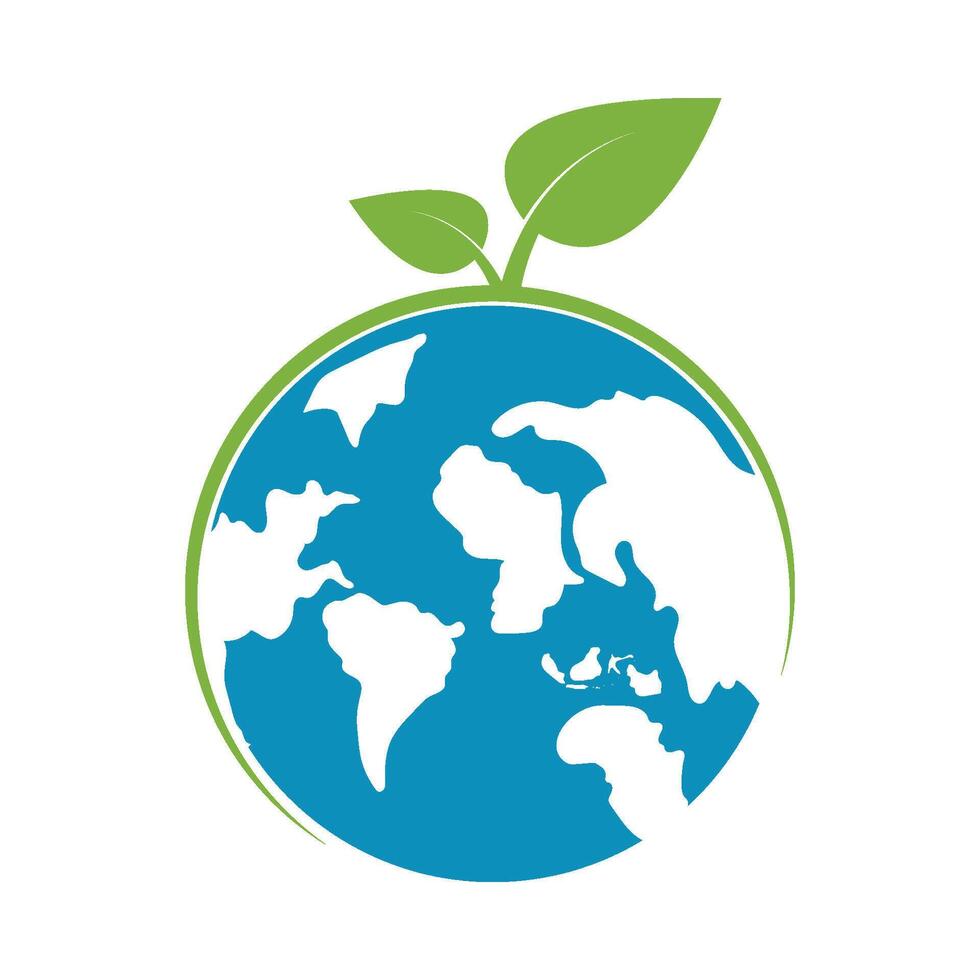 World environmental ,saving logo and ecology friendly concept illustration vector