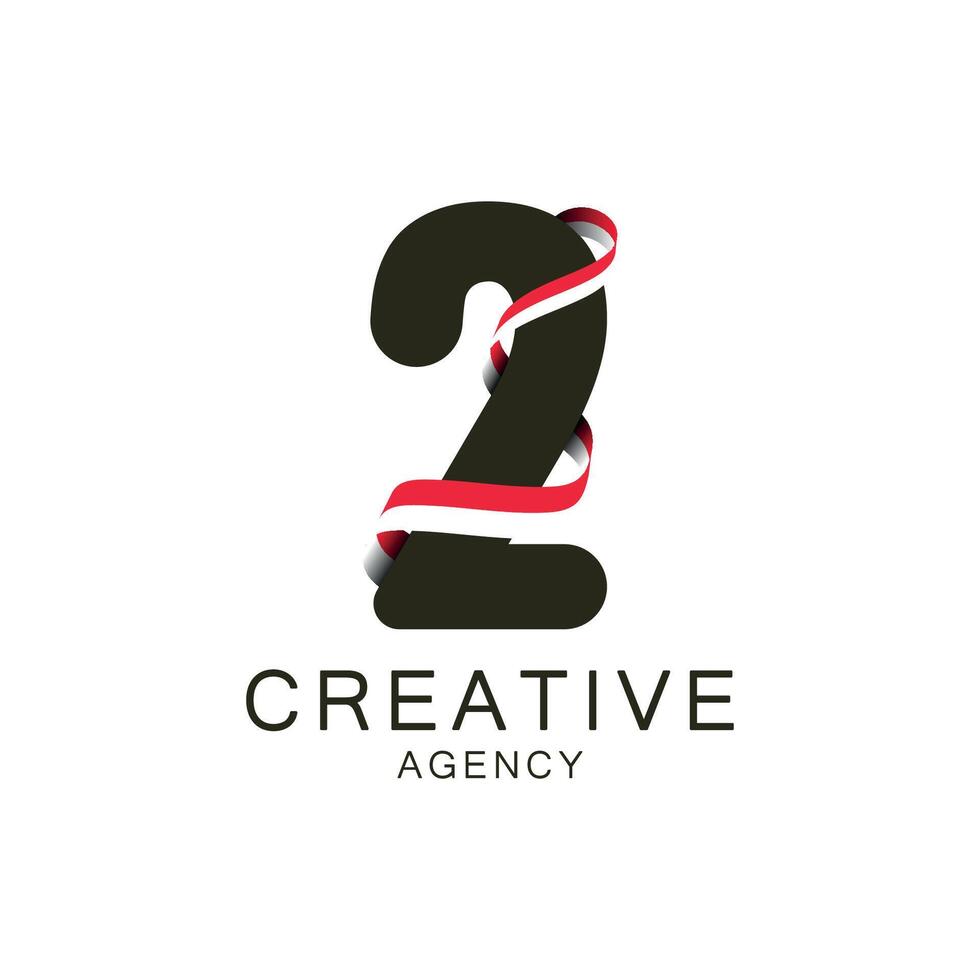 Modern Logo Design for Creative Agency with Number two vector