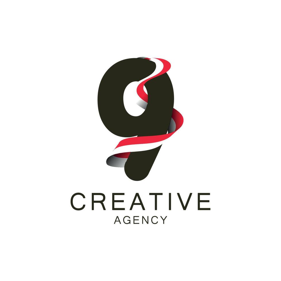 Modern Logo Design for Creative Agency with Number nine vector