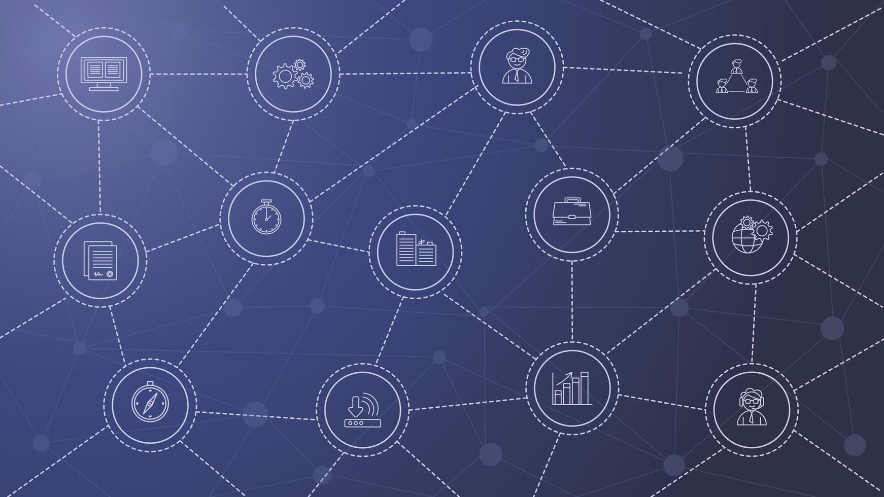 Set of icons on IT, business, finance, stock exchange topic. Simple and creative icons in the network. vector