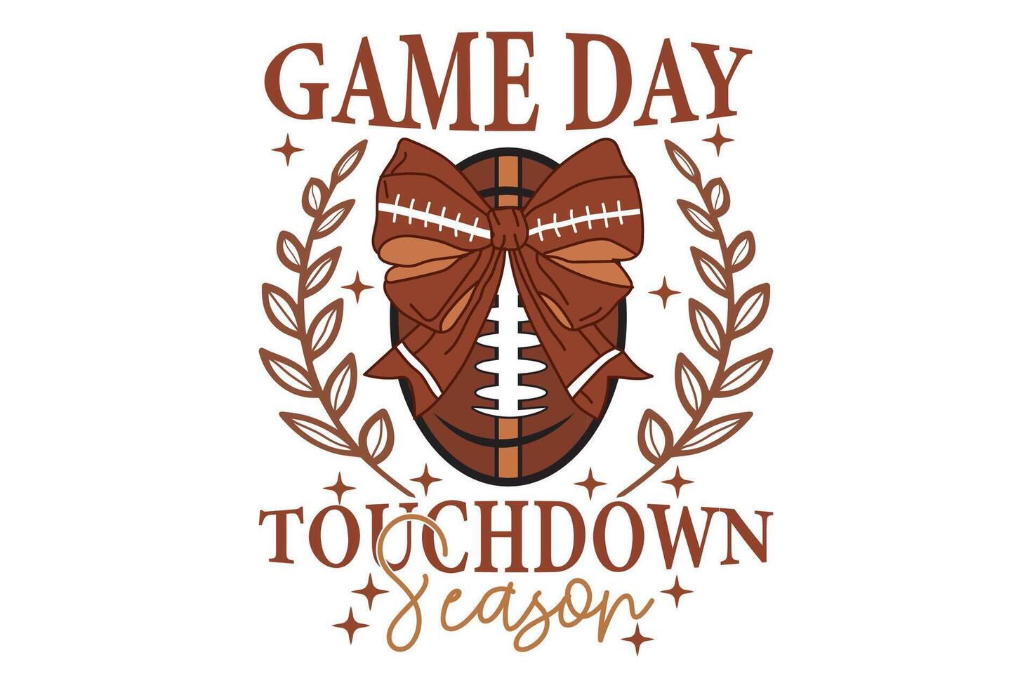 Coquette Football Season EPS Game Day T-shirt Design vector