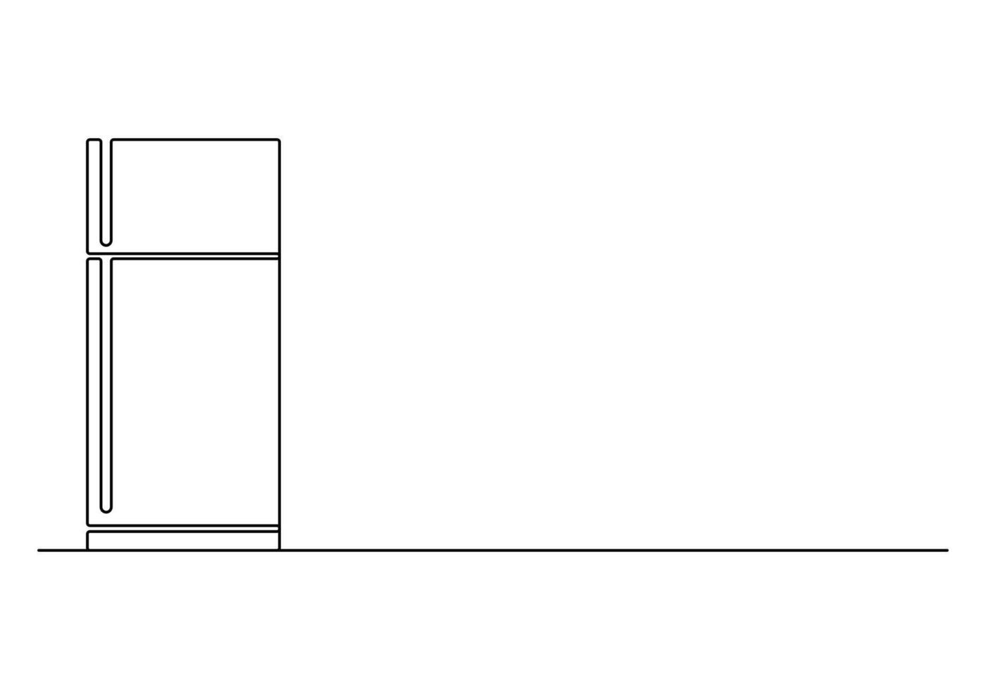Refrigerator continuous one line drawing pro illustration vector