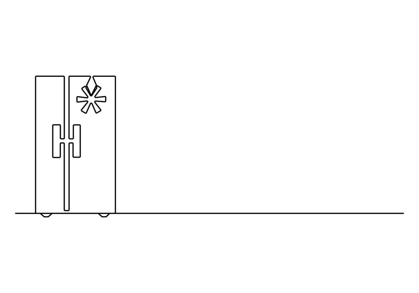 Refrigerator continuous single line drawing pro illustration vector