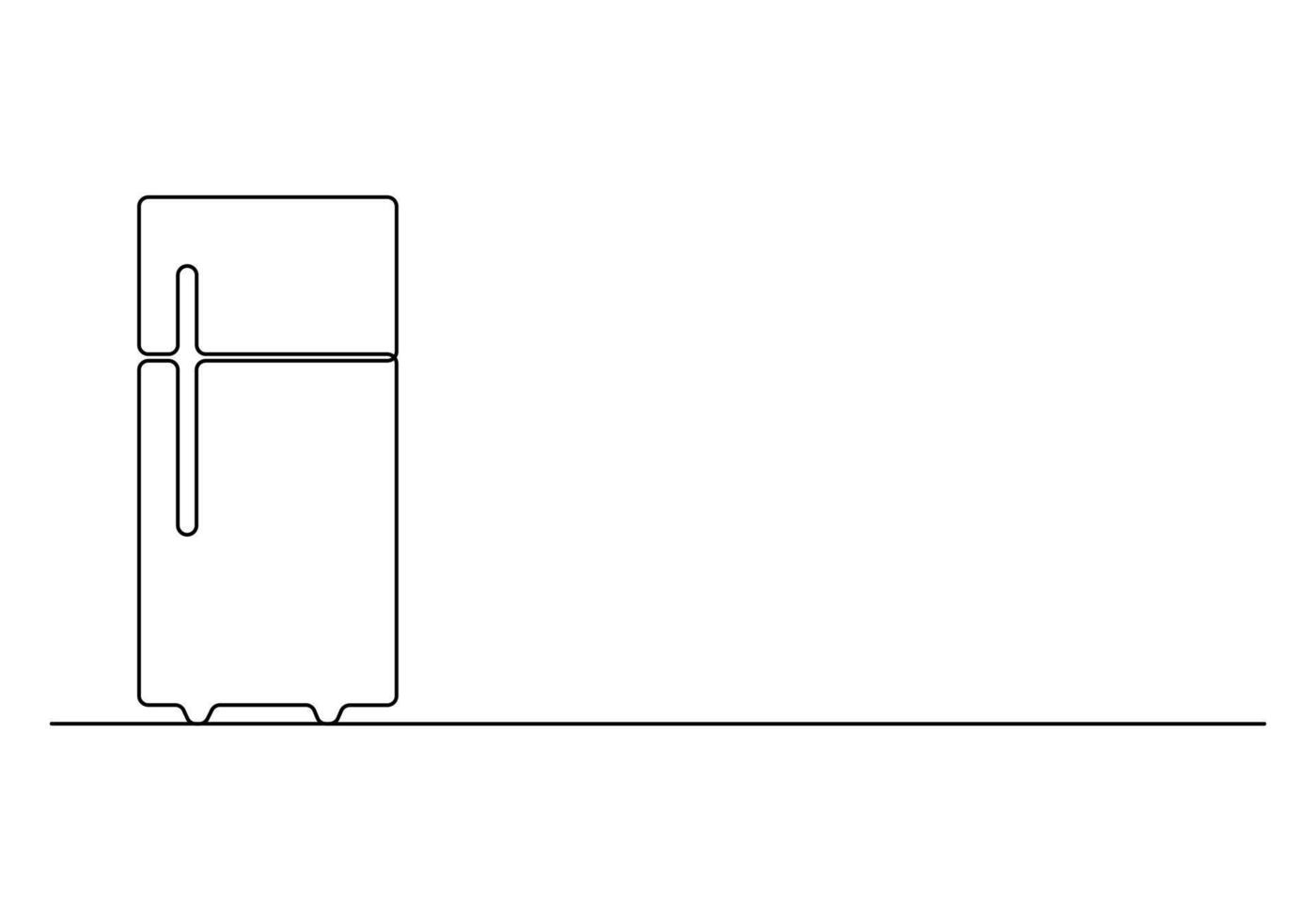 Refrigerator continuous one line drawing pro illustration vector