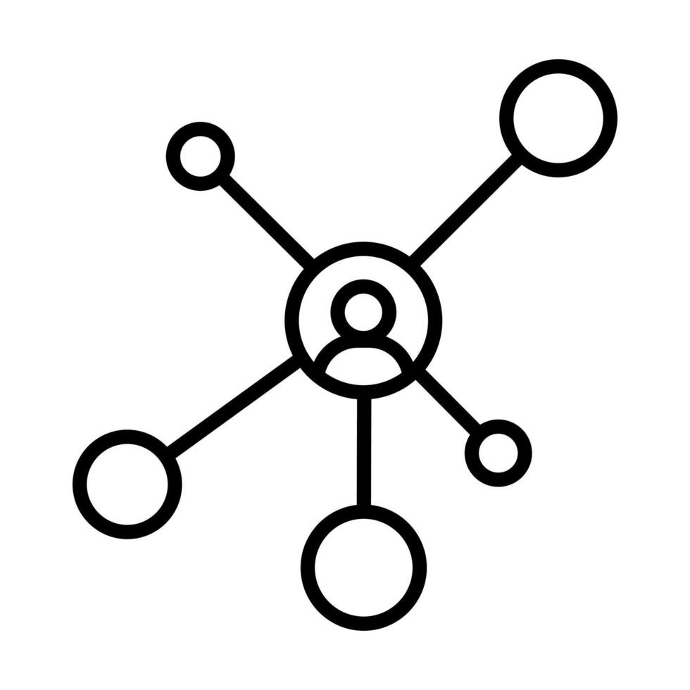 Socialize Hub icon line illustration vector