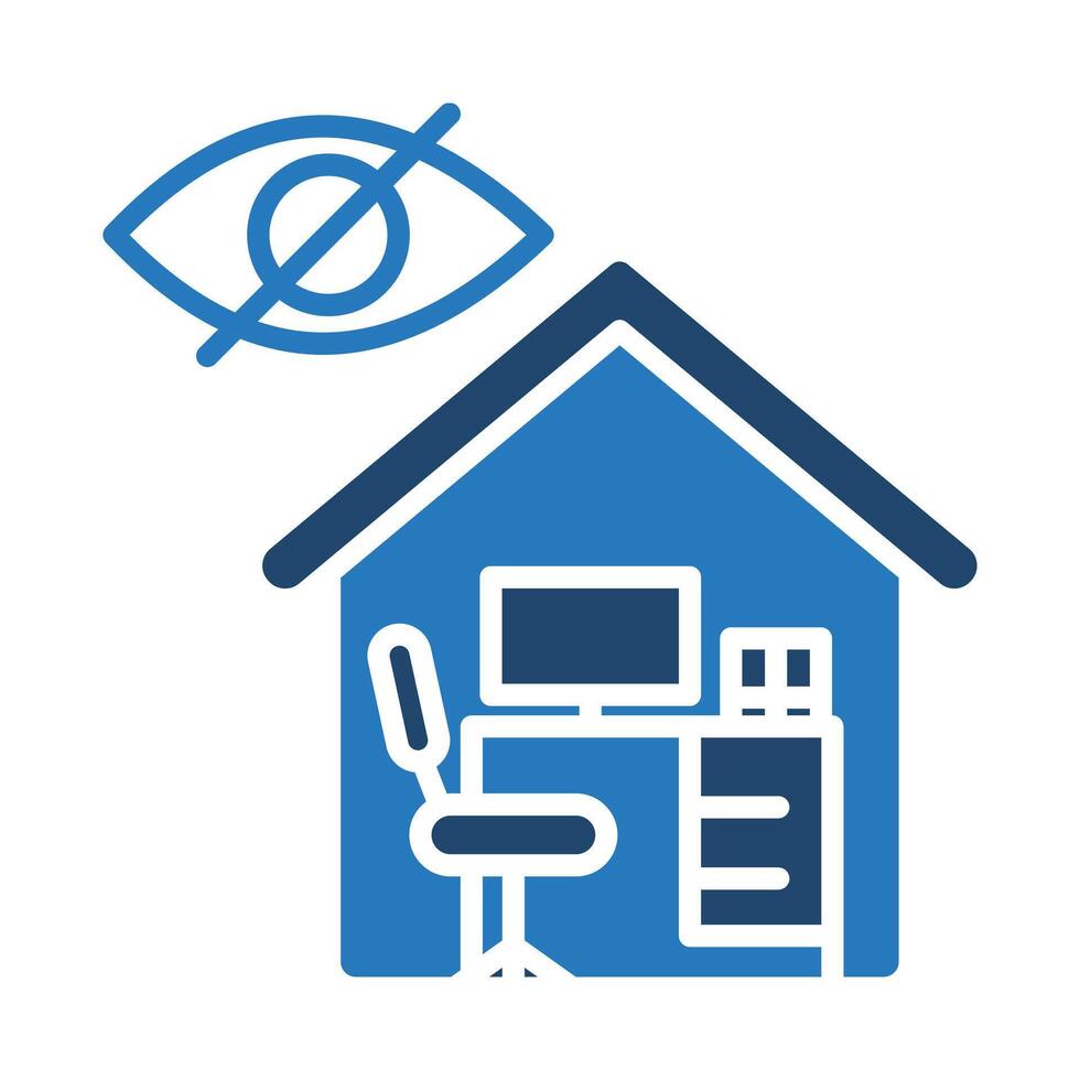 Hidden Home Office icon line illustration vector
