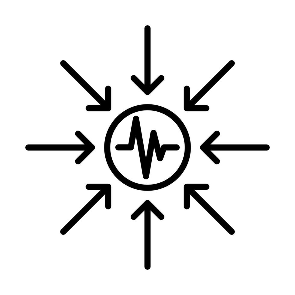 Impact Pulse icon line illustration vector