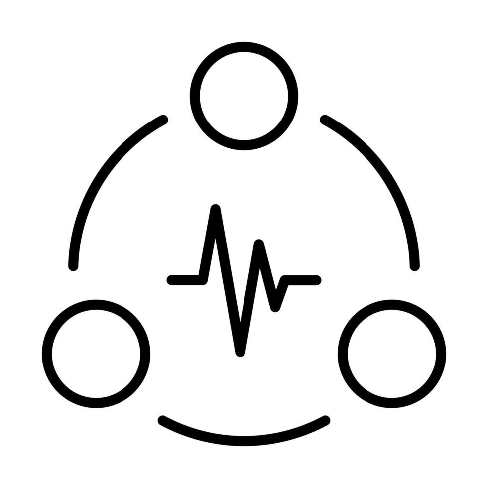 Connect Pulse icon line illustration vector