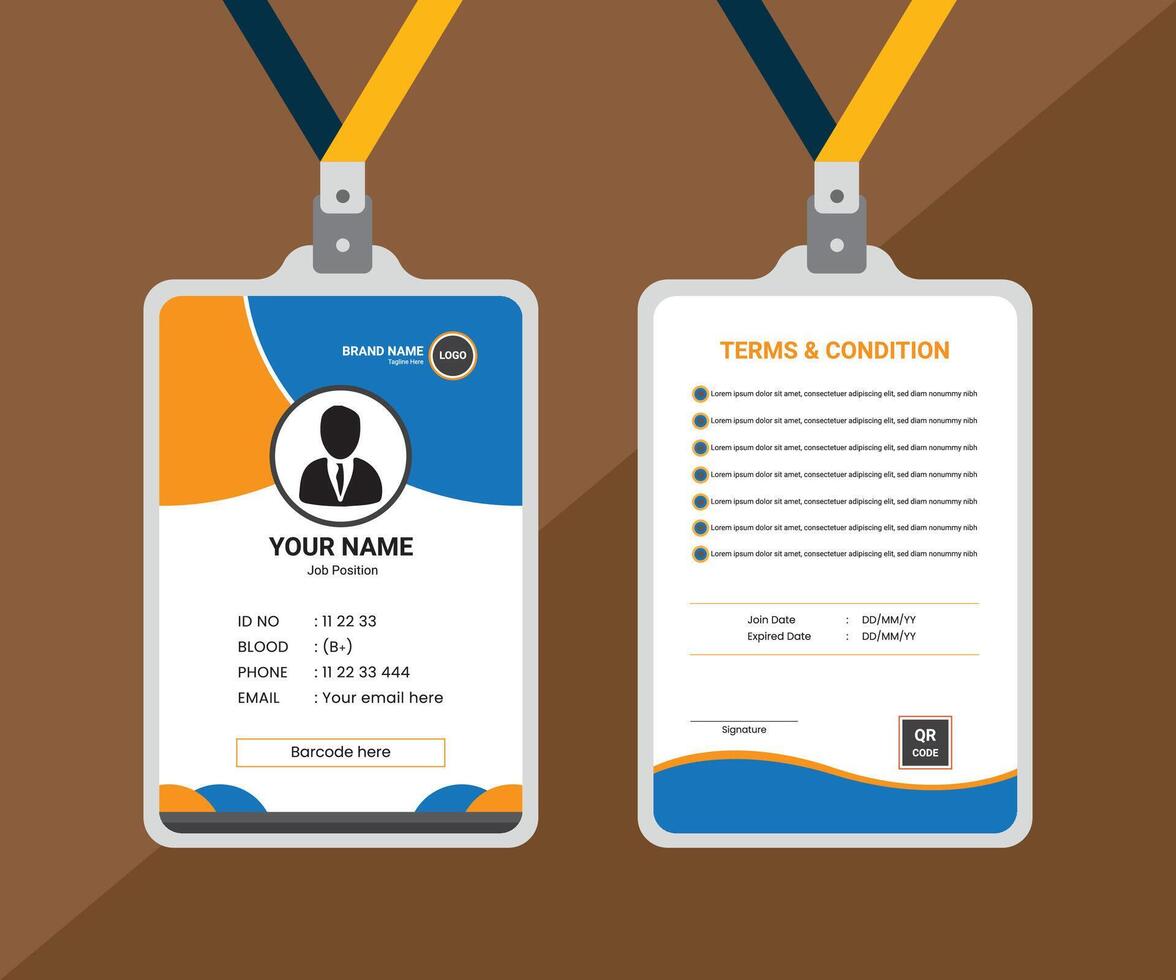 Company unique Id card design template vector