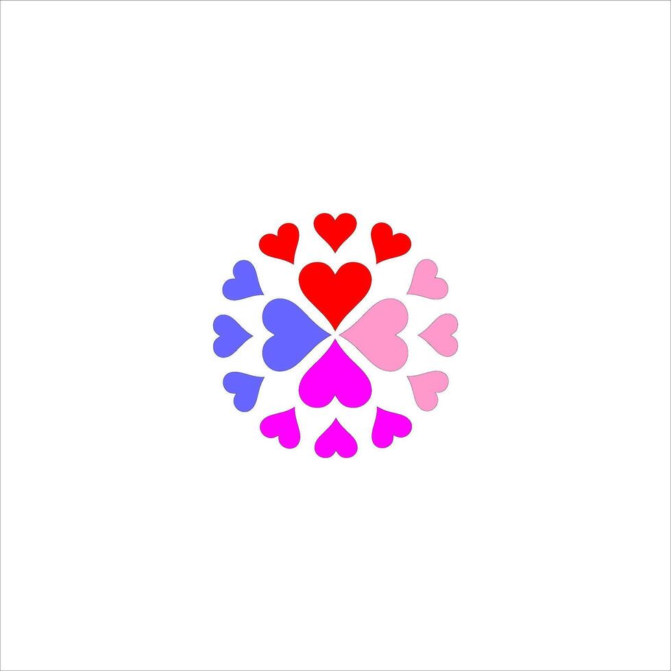 circle illustration with colorful love style vector