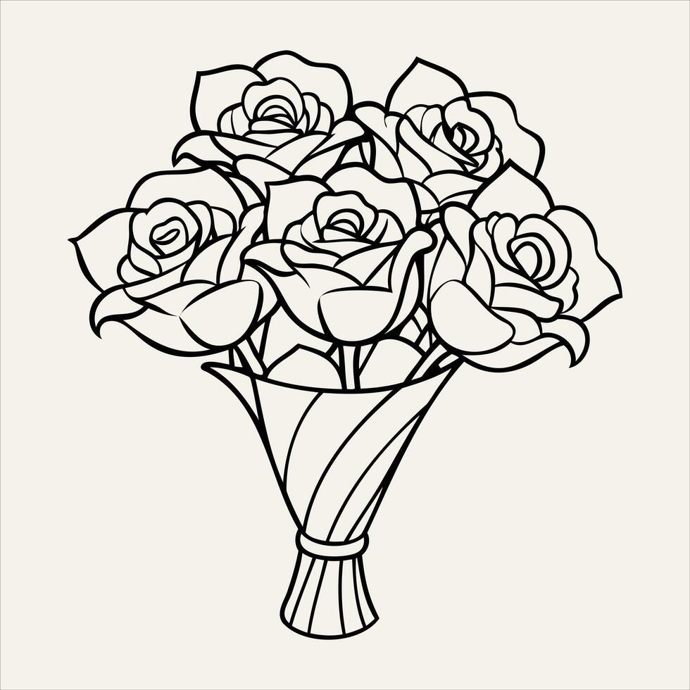 Rose Flower Art Illustration vector