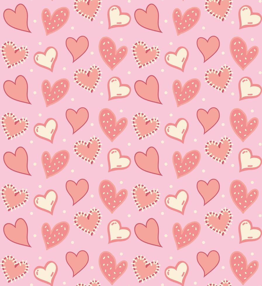 Love heart pattern seamless background. Design with heart pastel color tone. . vector