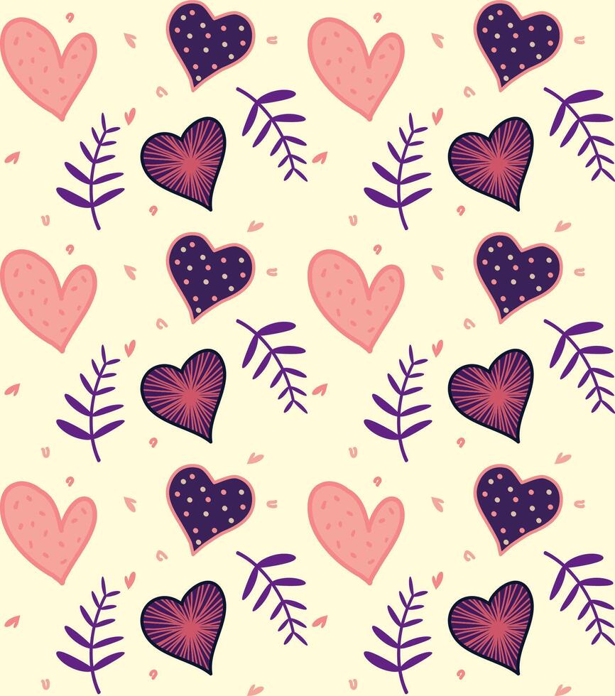 Love heart pattern seamless background. Design with heart pastel color tone. . vector