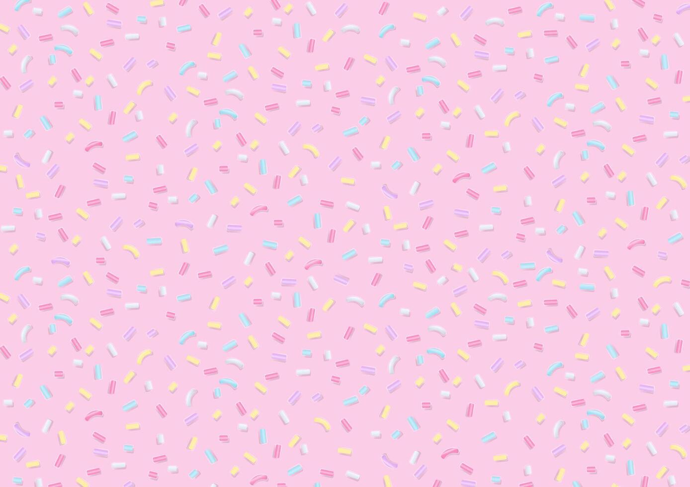Sugar sprinkles on light pink background vector
