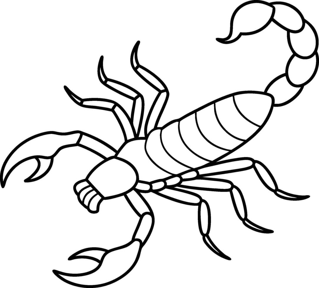 Scorpion illustration Line art for coloring book page vector