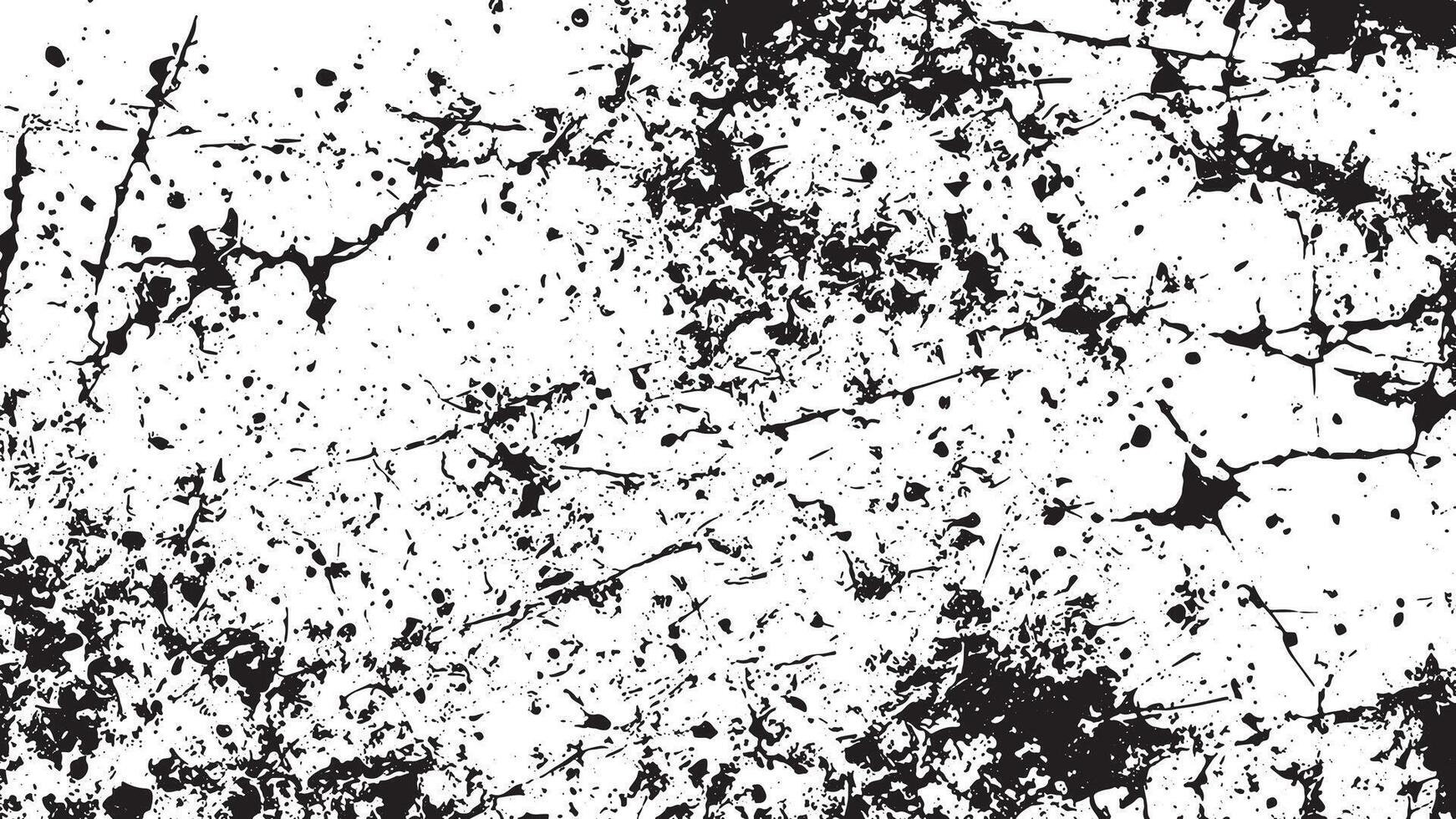Black and White Distressed Overlay with Scratches and Cracks on Rough Wall, illustration for background, texture and overlays. vector