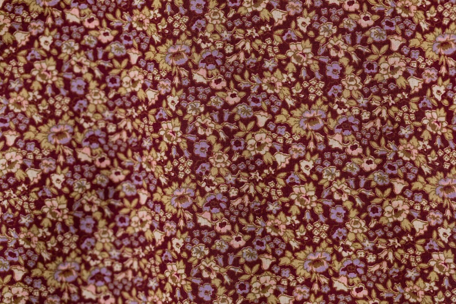 Print of floral on fabric. photo