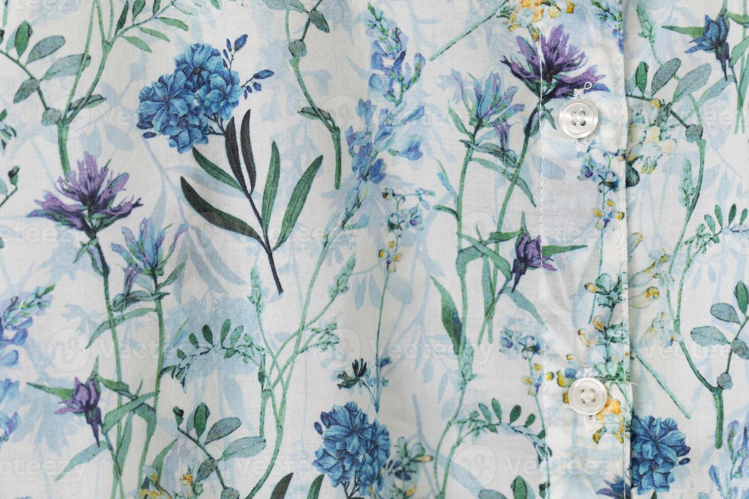Print of floral on fabric. photo