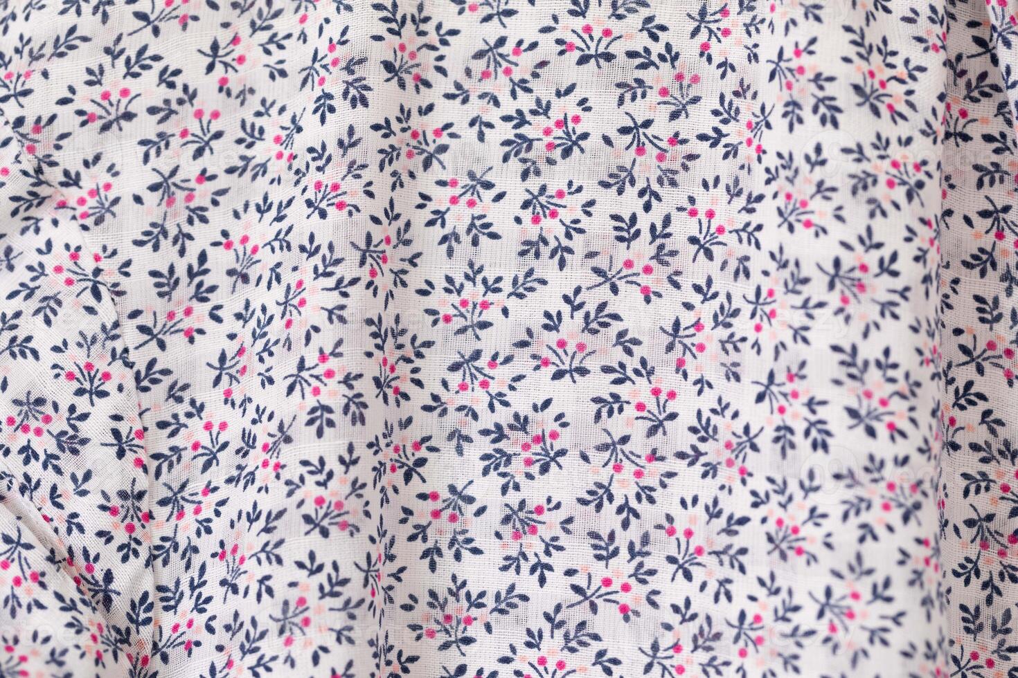Print of floral on fabric. photo