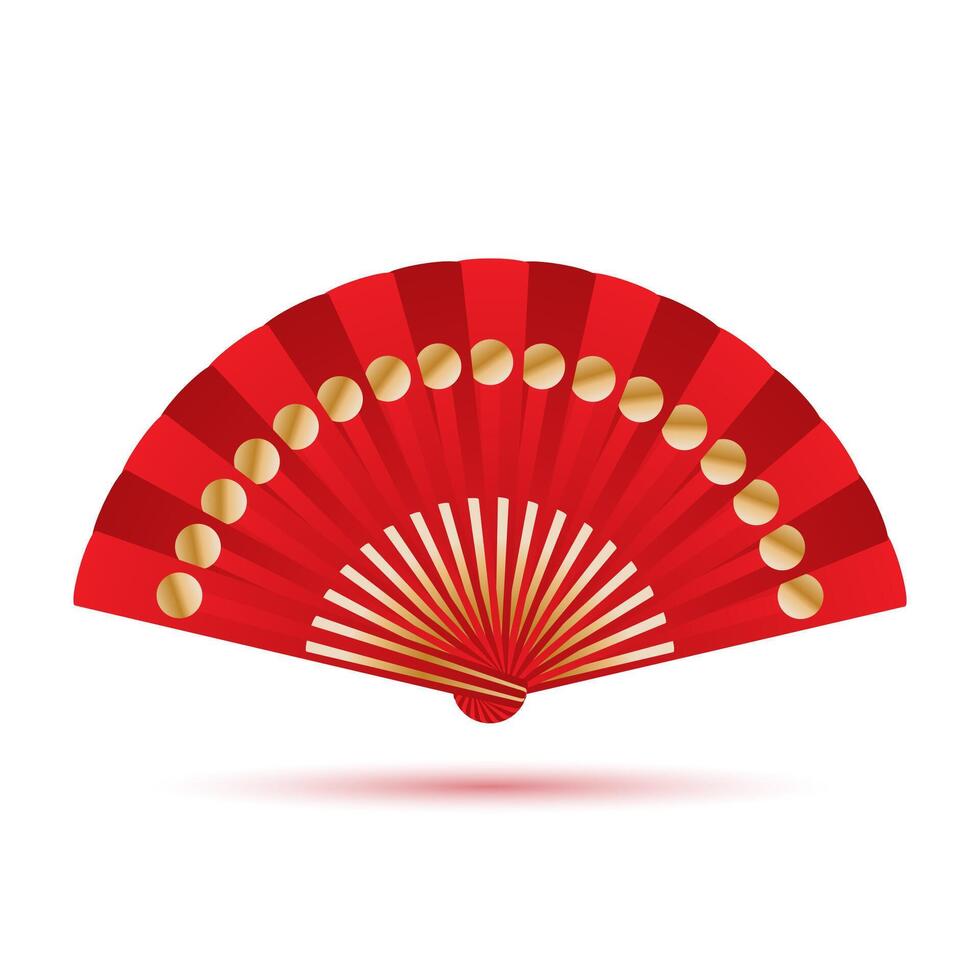 Red fan isolated on white background. vector