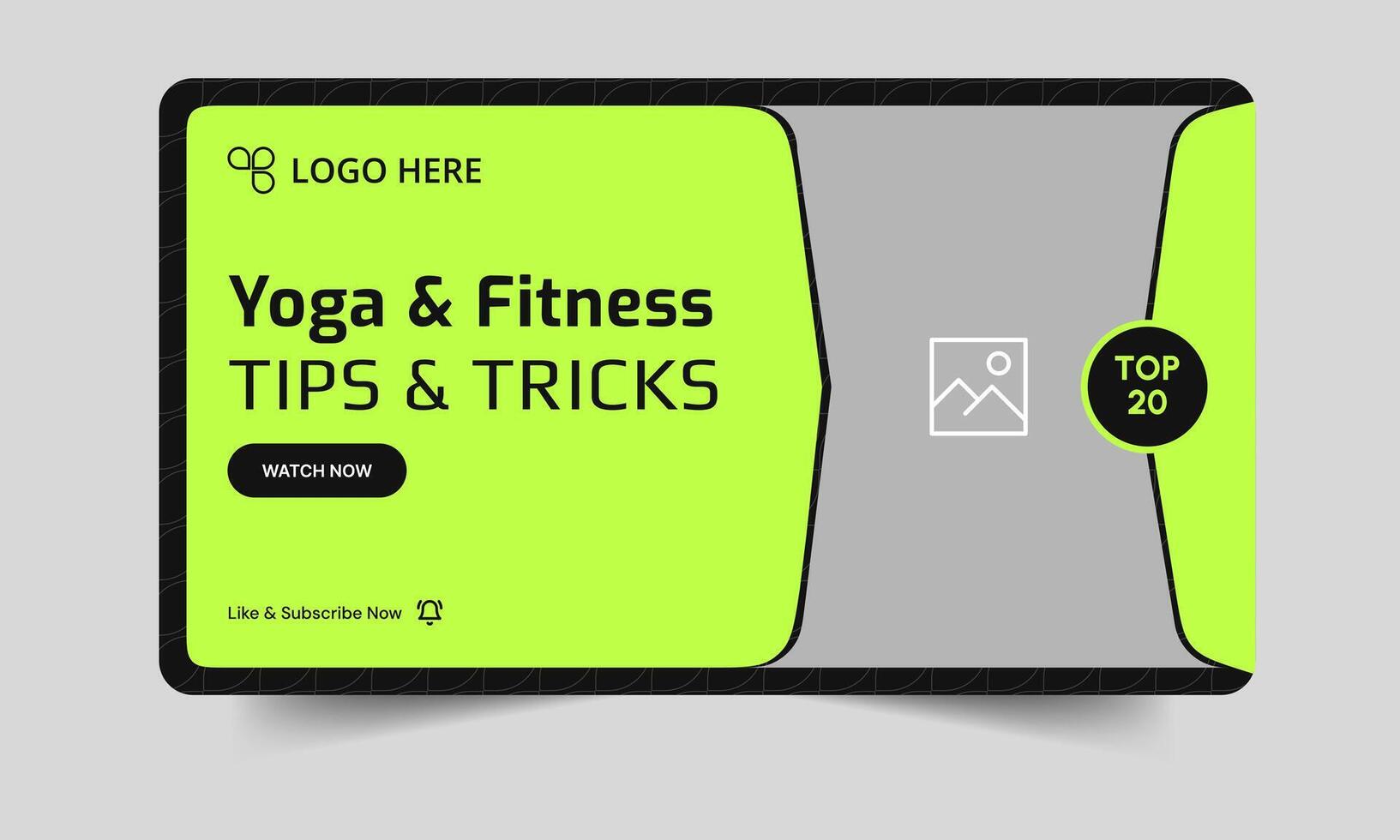 Fully customizable fitness tips and tricks thumbnail banner design, daily workout plan cover banner design vector