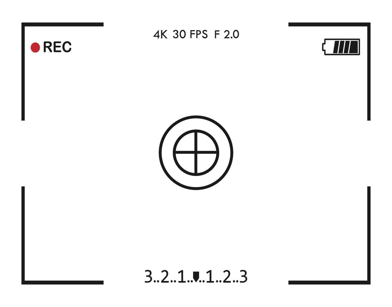 Camera frame viewfinder screen. vector