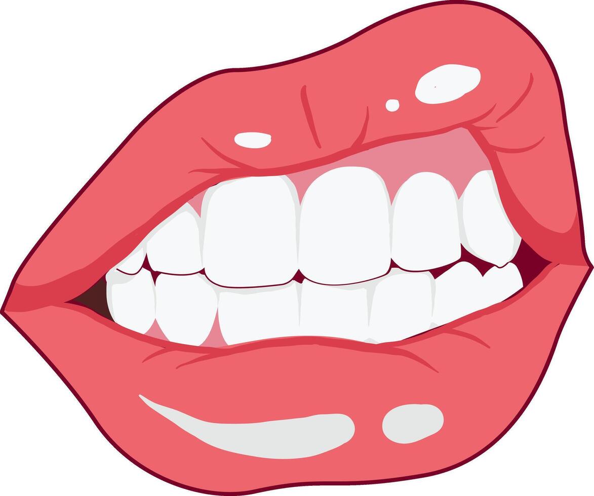 illustration of snarl lips vector