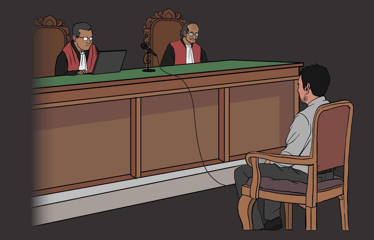 illustration of indonesian court vector