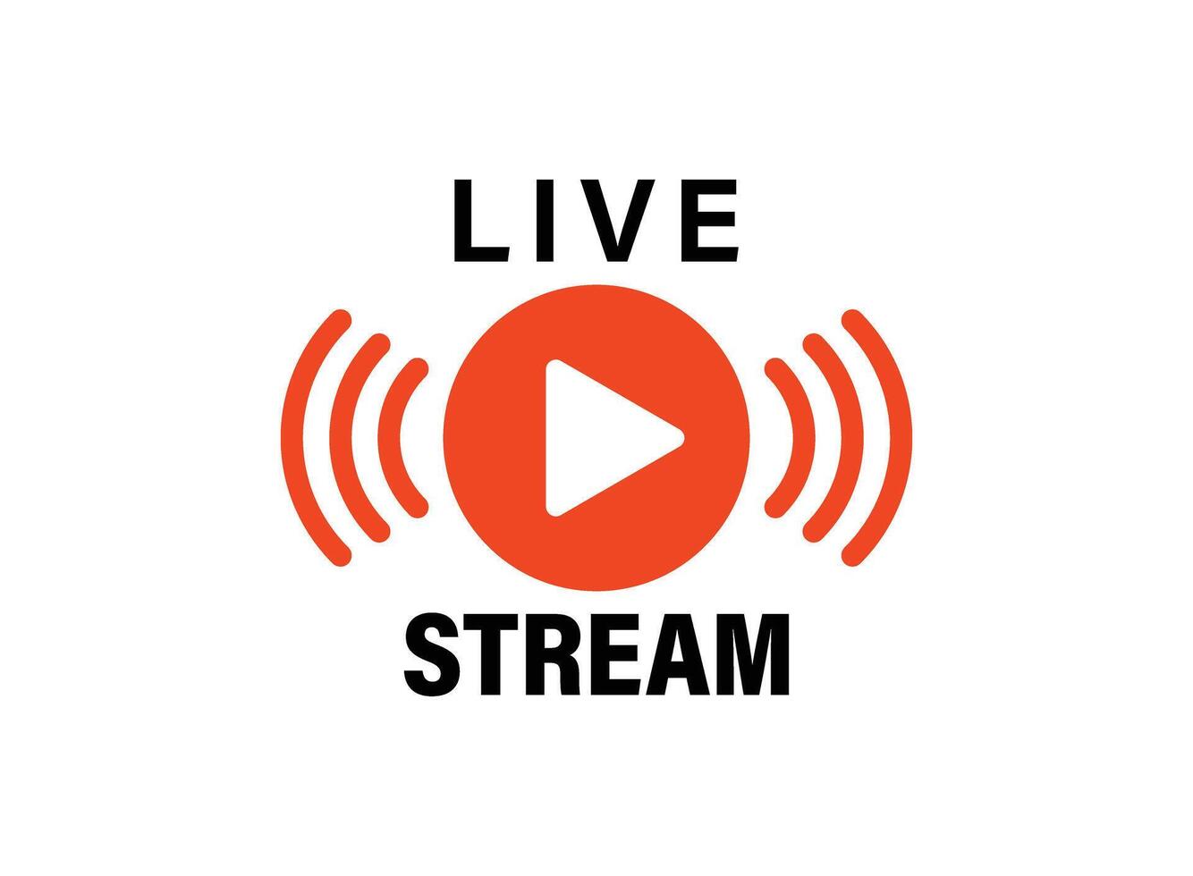Live stream button icon in flat style. Webinar illustration on isolated background. Streaming sign business concept. vector