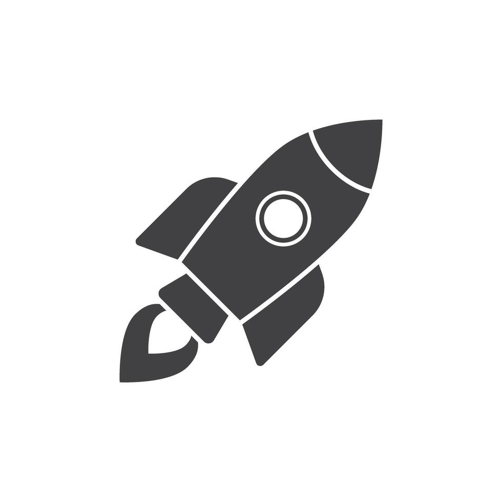 Rocket launch icon in flat style. Space ship illustration on isolated background. Spaceship sign business concept. vector