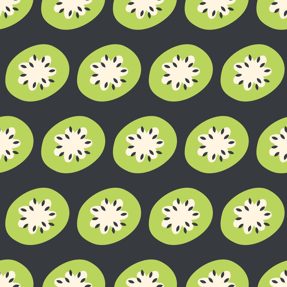 Modern art minimalist style kiwifruit seamless pattern. Perfect for banner, textile, fabric, paper, label, sale. Hand drawn illustration. vector