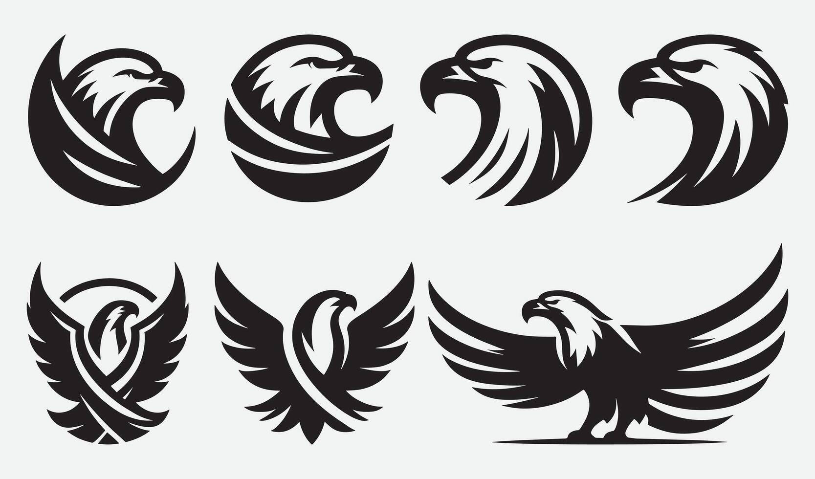 Dynamic Eagle Head Clip Art Collection for Wildlife-Themed Graphic Projects vector