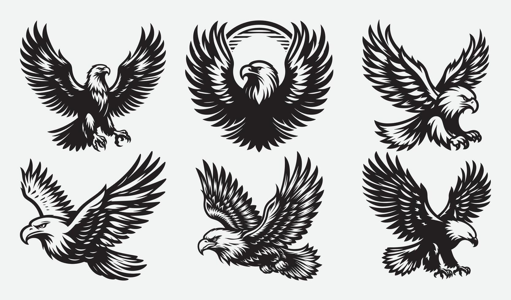 Eagle Flying Silhouette Collection for Inspiring Graphic Design vector