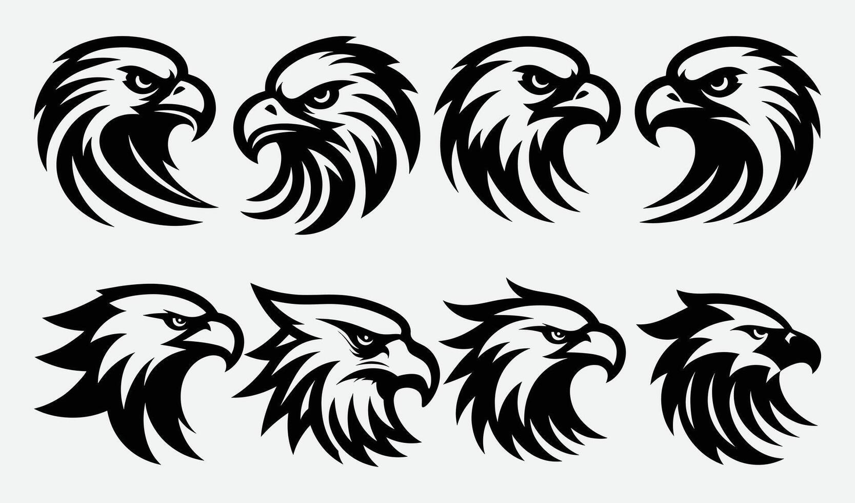 Bold Eagle Head Clip Art for Unique Logo and T-Shirt Applications vector