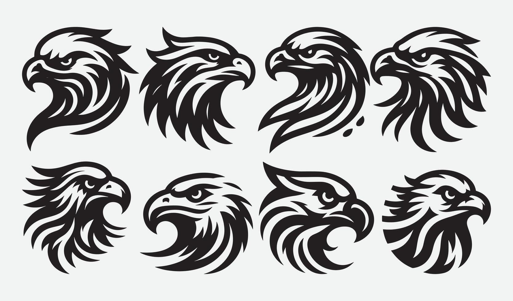 High-Quality Eagle Head Silhouette Designs for Custom Merchandise and Logos vector