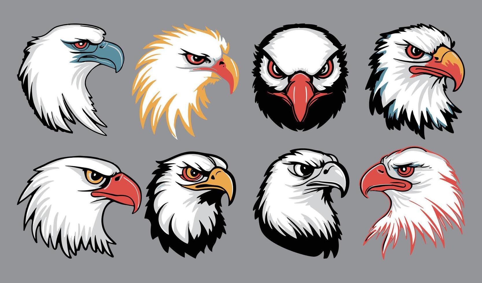 Versatile Eagle Head Art Collection for Unique Branding Solutions vector