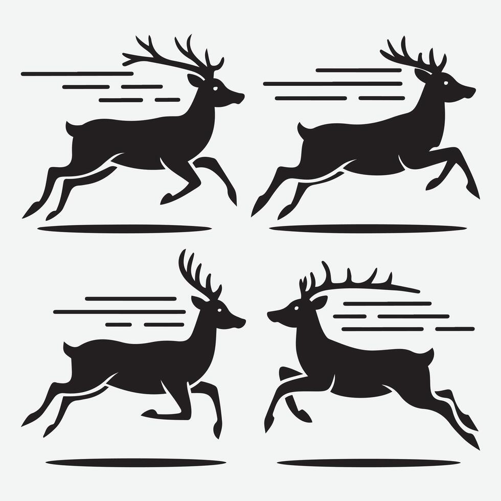 Deer Silhouette Collection for Outdoor Sports and Recreation Branding vector