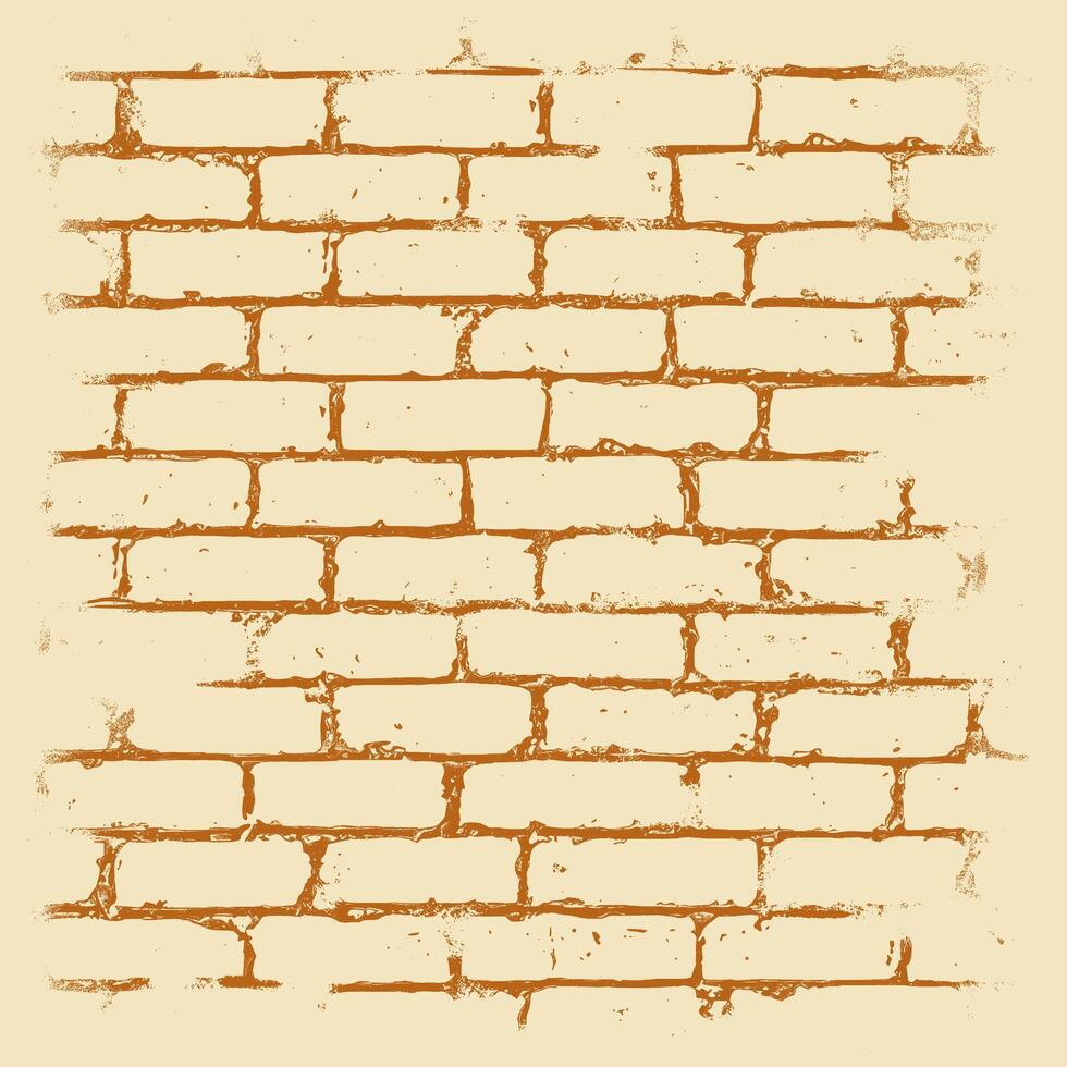 A textured brick wall in warm brown and cream tones. The bricks have a distressed, aged look with visible mortar lines vector