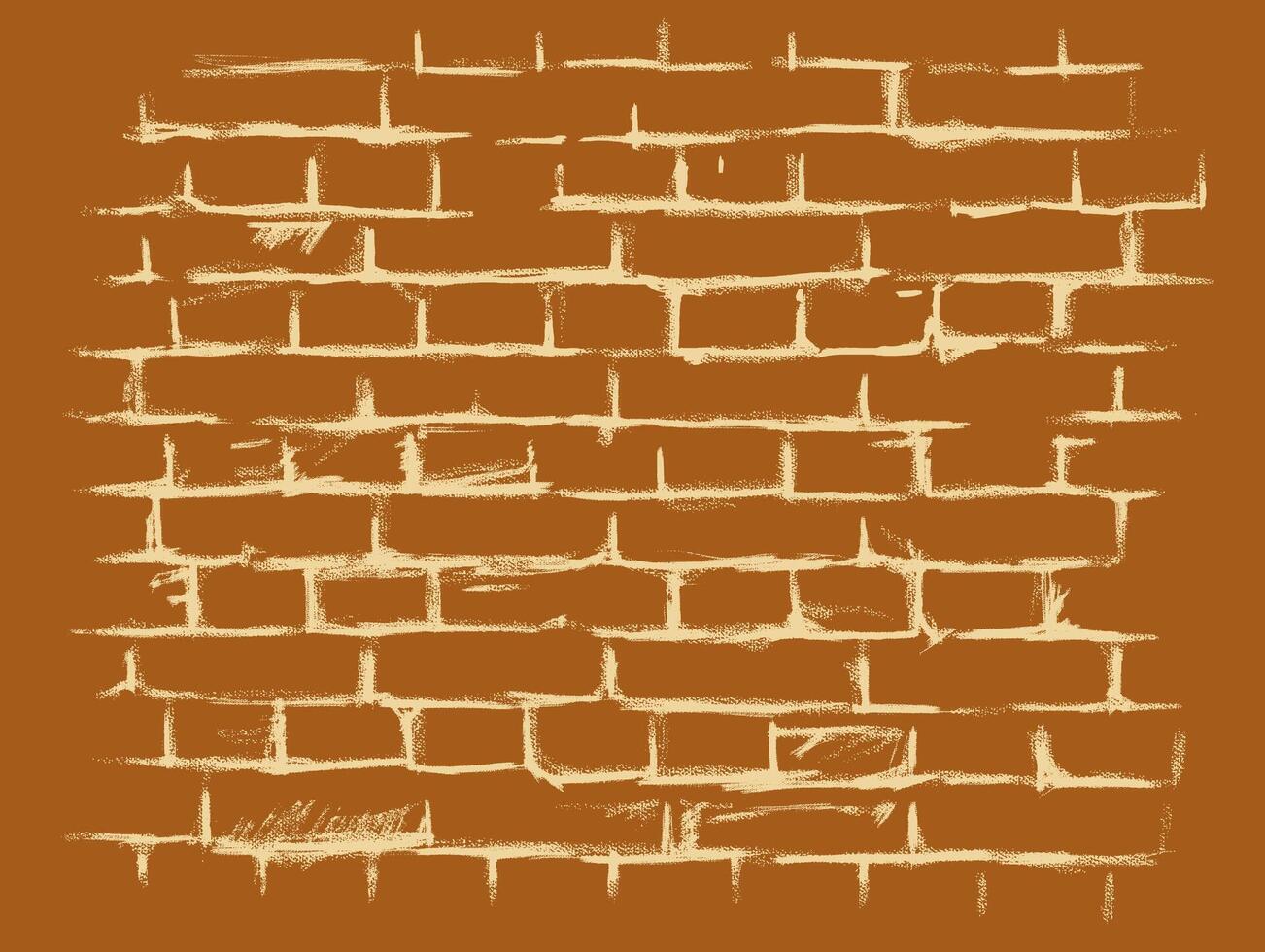Hand drawn textured design pattern featuring a distressed brick wall vector