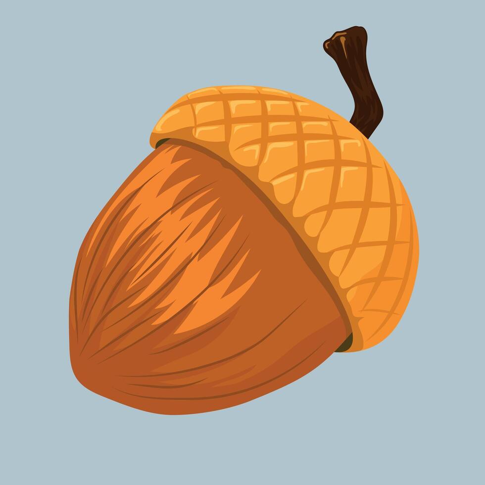 Illustration of an Acorn, with detailed lighting and shading. vector