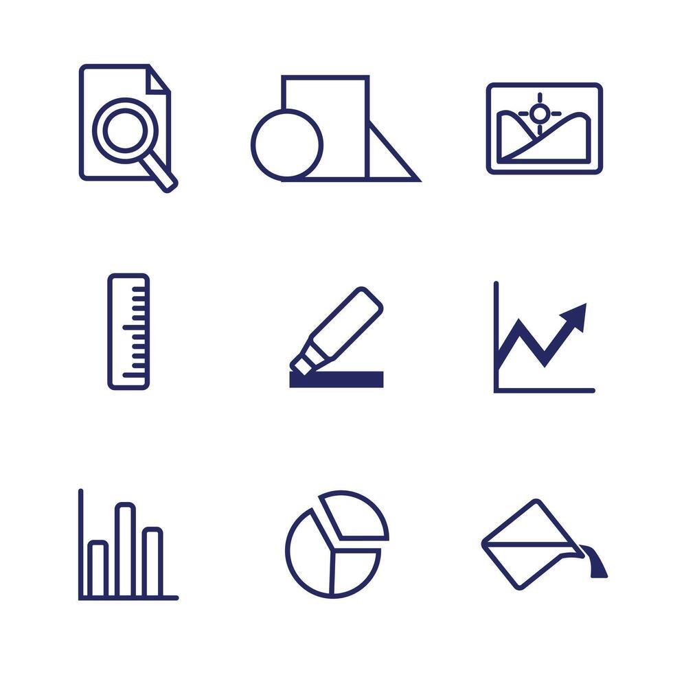 Chart and other tools icon vector