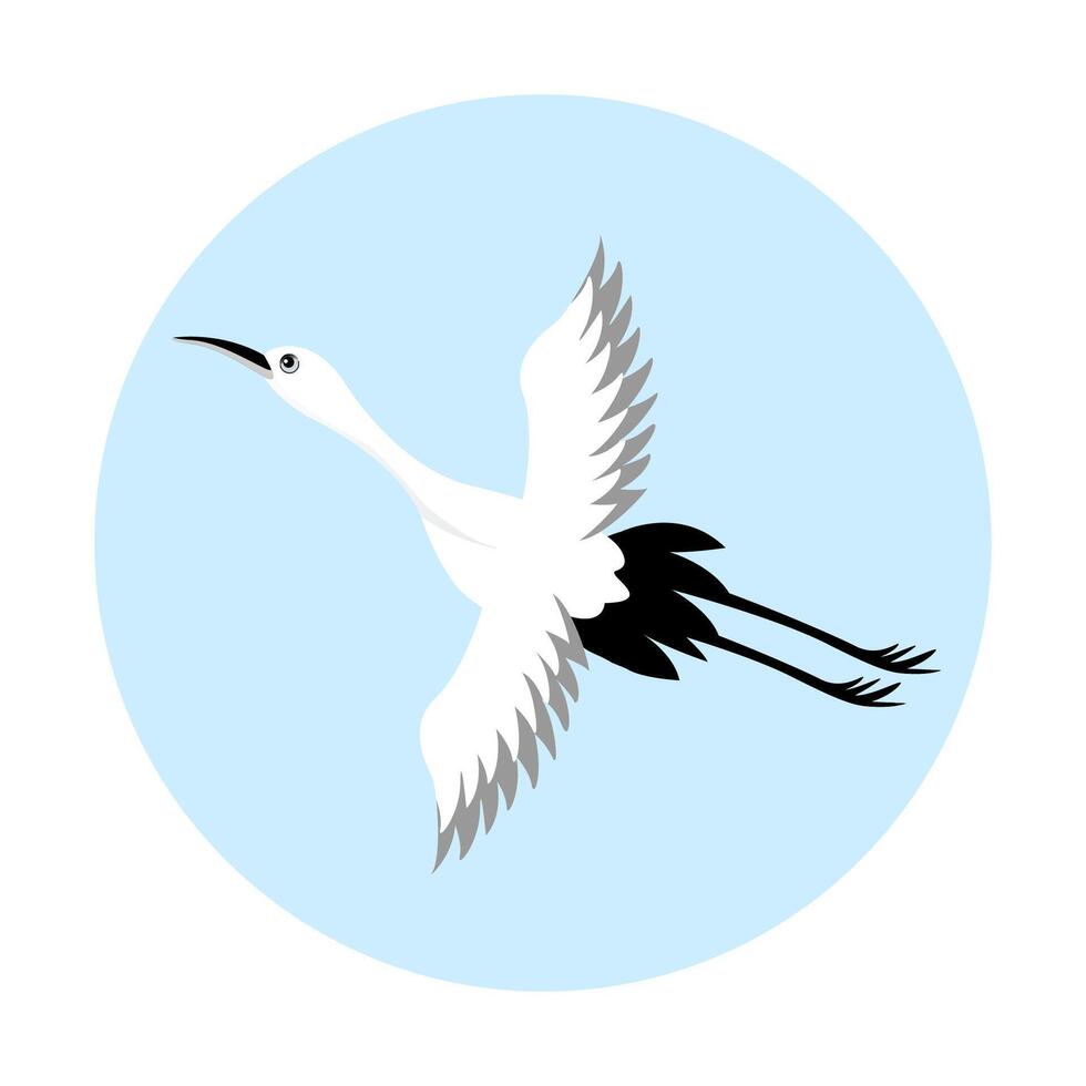 White Stork Flying In The Sky vector