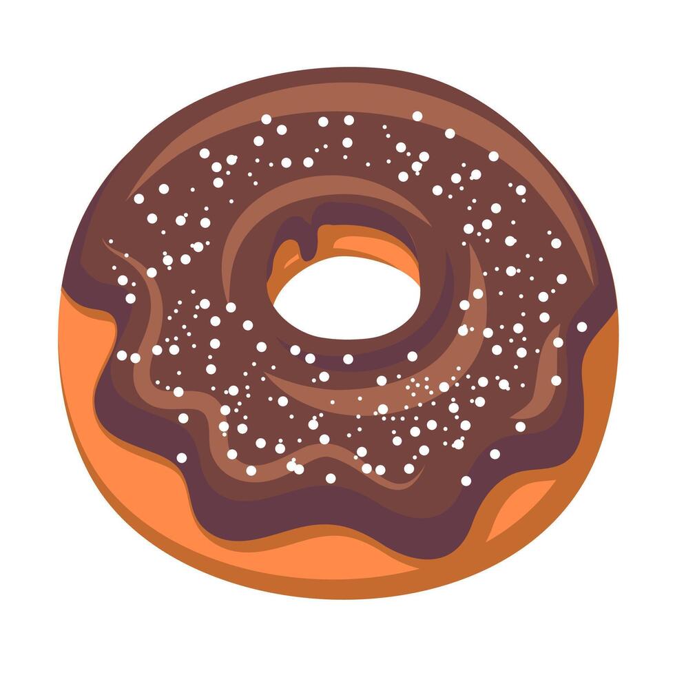 Chocolate Donut With Sprinkles On White Background vector